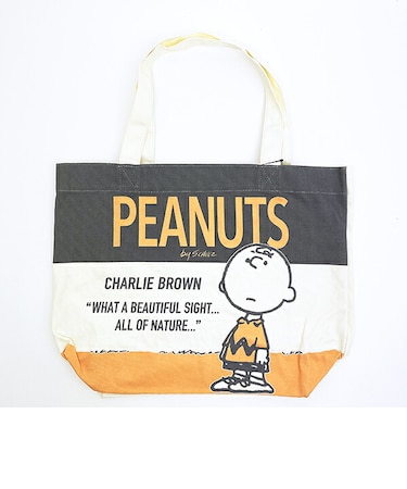 スヌーピー チャーリーブラウン キャンバストートバッグ (オレンジ) SNOOPY