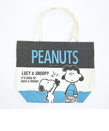スヌーピー ルーシー キャンバストートバッグ (ブルー) SNOOPY