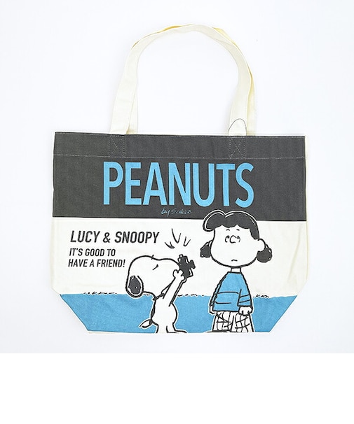 スヌーピー ルーシー キャンバストートバッグ (ブルー) SNOOPY