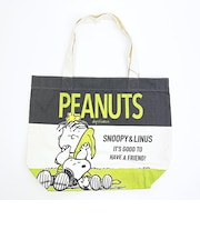 スヌーピー ライナス キャンバストートバッグ (グリーン) SNOOPY