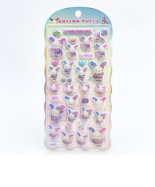 サンリオ ウサハナ コットンパフィーシール ポップギャル 文具 Sanrio