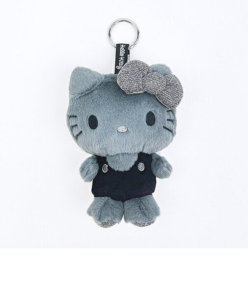 サンリオ ハローキティ ふわふわグリッターマスコットキーリング (ブラック) 推し活 Sanrio