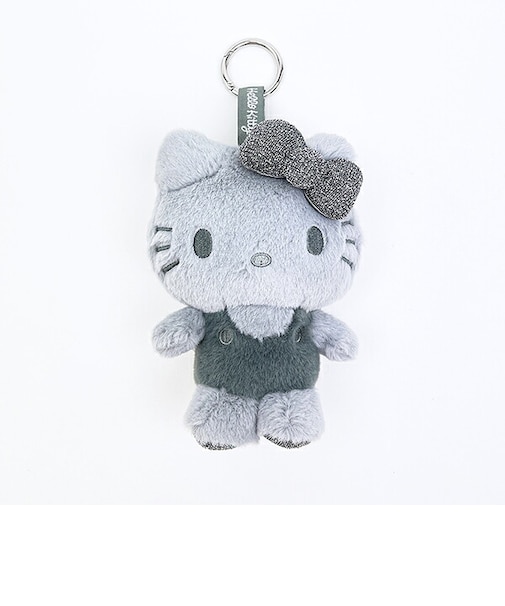 サンリオ ハローキティ ふわふわグリッターマスコットキーリング (グレー) 推し活 Sanrio