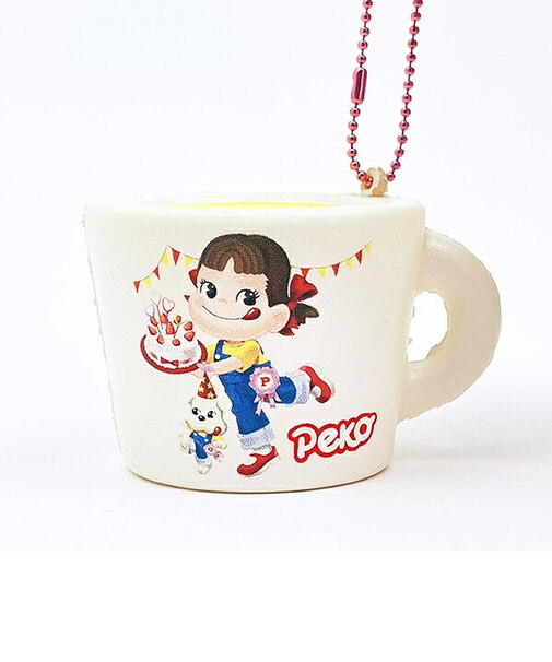 ペコちゃん バースデー ぷにぷにマスコットキーホルダー (プリン) 不二家