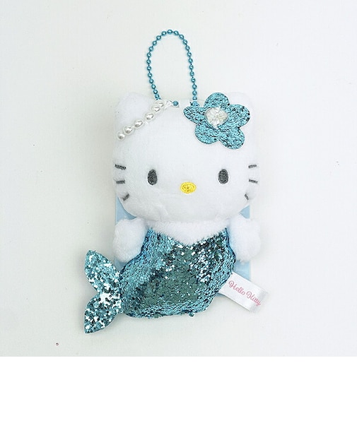 サンリオ ハローキティ マーメイドグリッターマスコットキーホルダー (ブルー) Sanrio