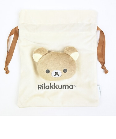 リラックマ ぬいぐるみ付き巾着
