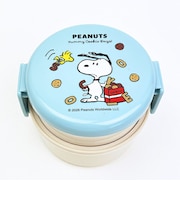 スヌーピー 丸型ランチボックス2段(フォーク付き) クッキー ランチ 日本製 SNOOPY