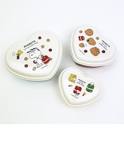 スヌーピー 入子式ふわっとシール容器3Pセット(ハート) クッキー ランチ 日本製 SNOOPY