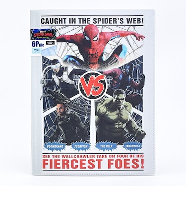 マーベル MARVEL スパイダーマン 6ポケットファイル グレー クリアファイル 文具