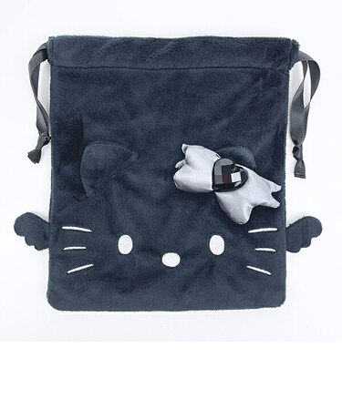 サンリオ ハローキティ フェイス巾着 ブラック Sanrio