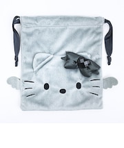 サンリオ ハローキティ フェイス巾着 グレー Sanrio