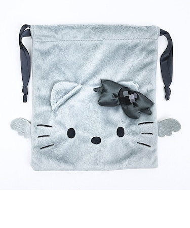 サンリオ ハローキティ フェイス巾着 グレー Sanrio