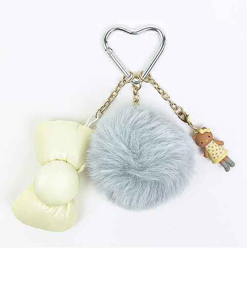 サンリオ ハローキティ リボンストラップ グレー キーホルダー Sanrio