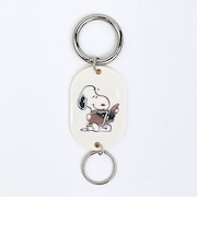 スヌーピー tidy 箔押しキーホルダー アイボリー SNOOPY