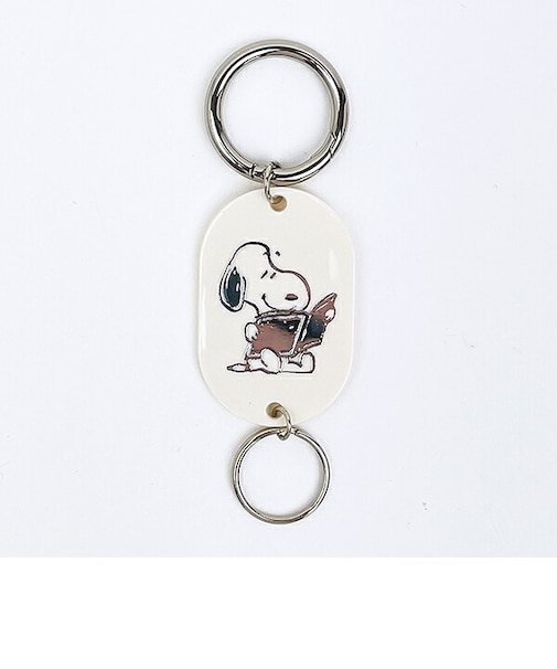 スヌーピー tidy 箔押しキーホルダー アイボリー SNOOPY