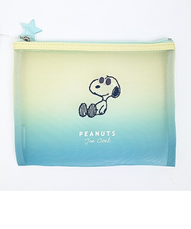 スヌーピー ジョークール メッシュフラットポーチ グラデーション SNOOPY