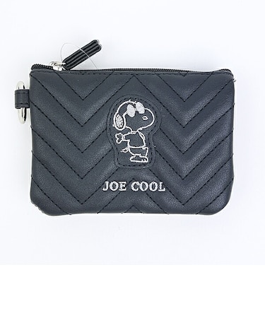 スヌーピー ジョークール 二つ折りパスポーチ ブラック パスケース SNOOPY