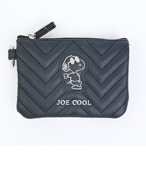 スヌーピー ジョークール 二つ折りパスポーチ ブラック パスケース SNOOPY