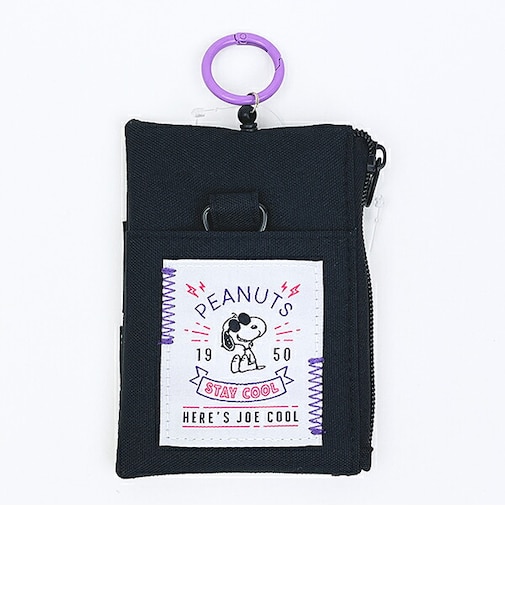 スヌーピー ジョークール リール付きパスポーチ ネオン 定期入れ SNOOPY