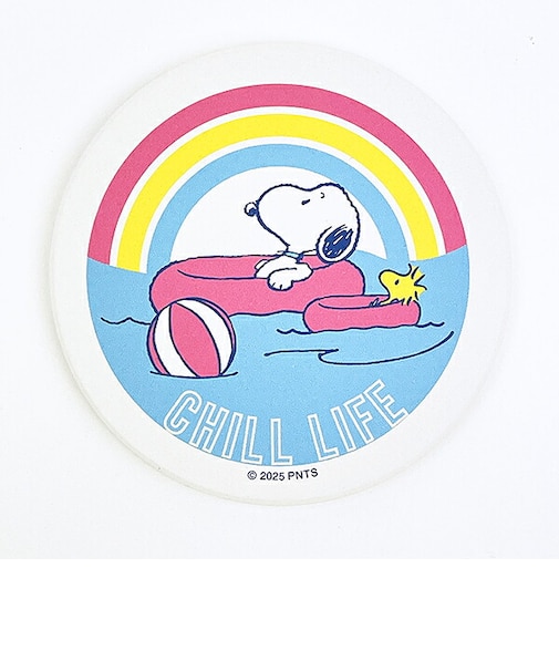 スヌーピー レインボー 吸水コースター チルライフ SNOOPY