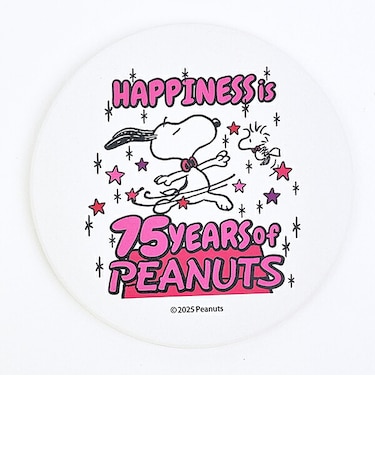 スヌーピー 吸水コースター PEANUTS 75th ピンク SNOOPY