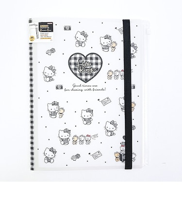 サンリオ ハローキティ ゴムバンド付きクリアファイル ブラック 文具 Sanrio