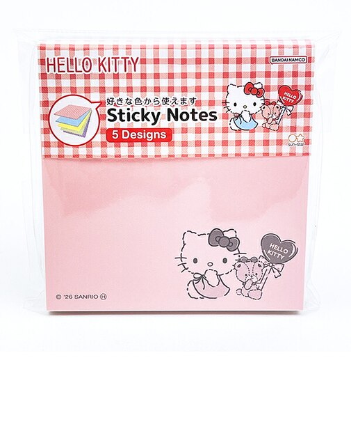 サンリオ ハローキティ 付箋メモ5色 レッド 文具 日本製 Sanrio
