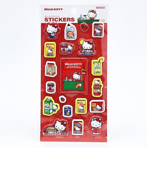 サンリオ ハローキティ ぷっくりシール レッド 文具 Sanrio
