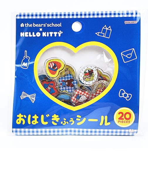 サンリオ ハローキティ ×くまのがっこう おはじき風シール ブルー 文具 Sanrio