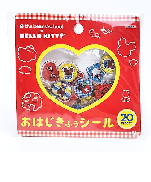 サンリオ ハローキティ ×くまのがっこう おはじき風シール レッド 文具 Sanrio