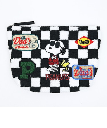スヌーピー ジョークール × ウッドストック さがらポーチ (チェッカーズフラッグ) SNOOPY