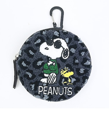 スヌーピー ジョークール × ウッドストック サークルさがらポーチ (BLACKLEOPARD) SNOOPY
