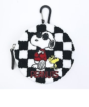 スヌーピー ジョークール × ウッドストック サークルさがらポーチ (チェッカーズフラッグ) SNOOPY