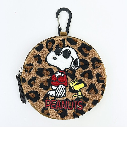 スヌーピー ジョークール × ウッドストック サークルさがらポーチ (LEOPARD) SNOOPY
