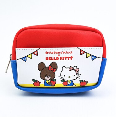 サンリオ ハローキティ ×くまのがっこう マルチポーチ レッド×ブルー Sanrio