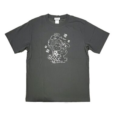水森亜土 ドライクールタッチTシャツ ウサギ グレー アパレル