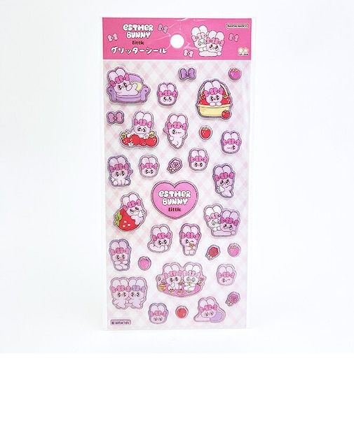 エスターバニー (Esther Bunny) リトル グリッターシール ピンク 文具