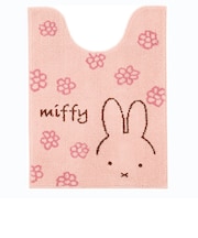 ミッフィー miffy ロングトイレマット ラインフラワー ピンク トイレ用品
