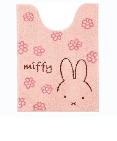 ミッフィー miffy ロングトイレマット ラインフラワー ピンク トイレ用品