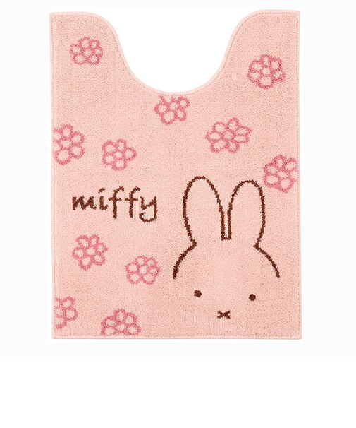 ミッフィー miffy ロングトイレマット ラインフラワー ピンク トイレ用品