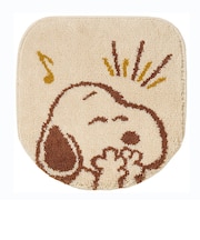 スヌーピー トイレ兼用フタカバー ハッピーダンス ベージュ トイレ用品 SNOOPY
