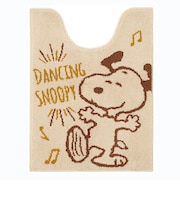 スヌーピー ロングトイレマット ハッピーダンス ベージュ トイレ用品 SNOOPY