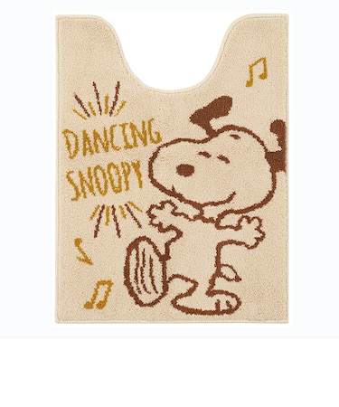 スヌーピー ロングトイレマット ハッピーダンス ベージュ トイレ用品 SNOOPY