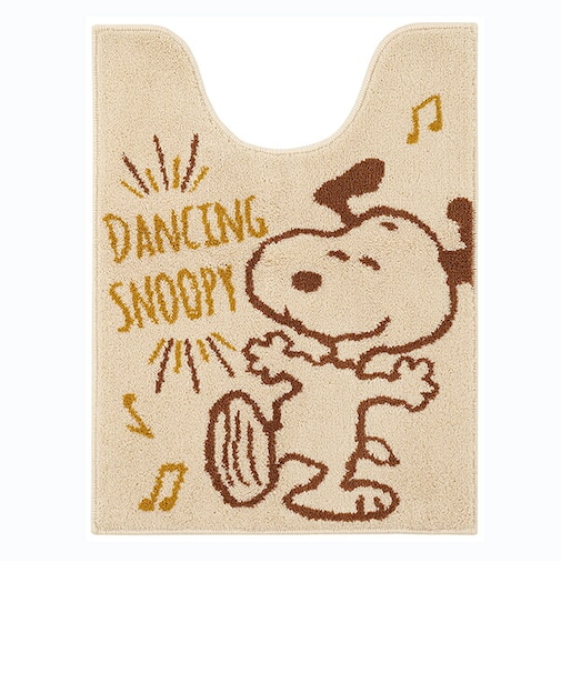 スヌーピー ロングトイレマット ハッピーダンス ベージュ トイレ用品 SNOOPY