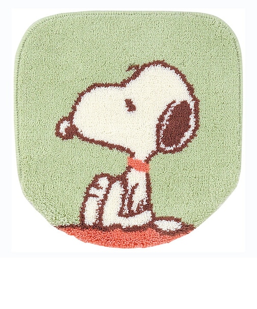 スヌーピー トイレ兼用フタカバー ドッグハウス グリーン トイレ用品 SNOOPY