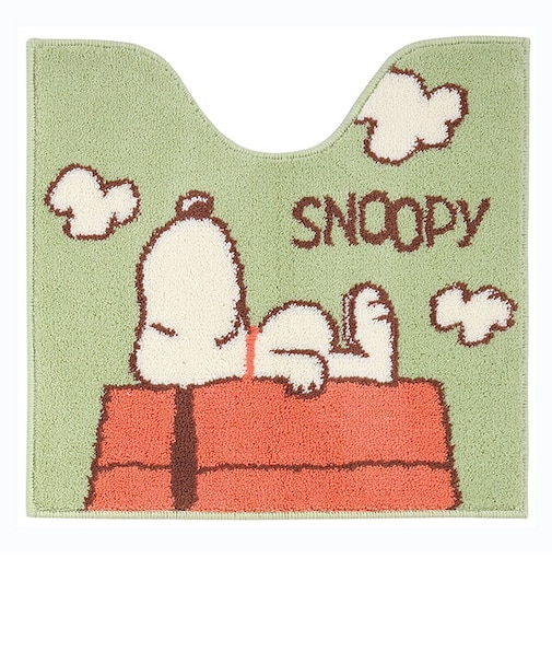 スヌーピー トイレマット ドッグハウス グリーン トイレ用品 SNOOPY