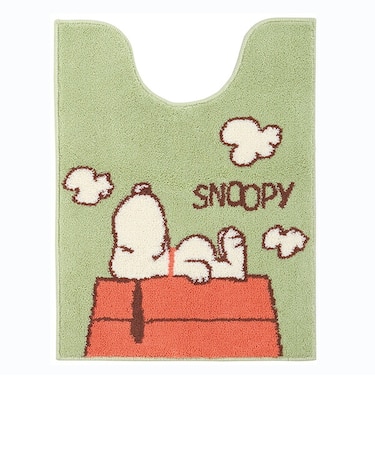 スヌーピー ロングトイレマット ドッグハウス グリーン トイレ用品 SNOOPY