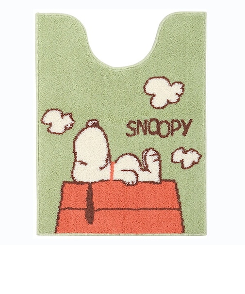スヌーピー ロングトイレマット ドッグハウス グリーン トイレ用品 SNOOPY