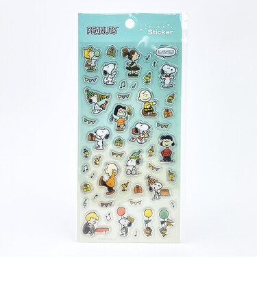 スヌーピー パーティー ぷっくりシール(D) 文具 SNOOPY