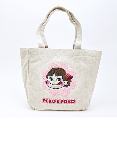 ペコちゃん アップリケ帆布トートバッグ ランチ 不二家